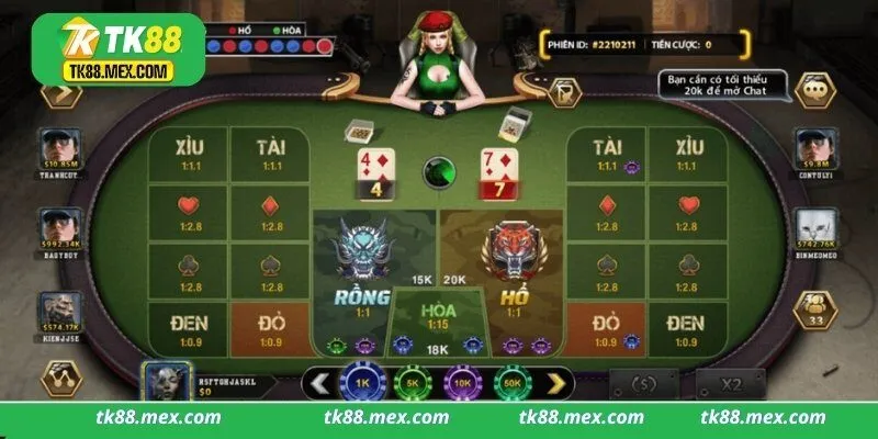 Tại sao nên chơi game Rồng Hổ online tại Tk88 Casino?